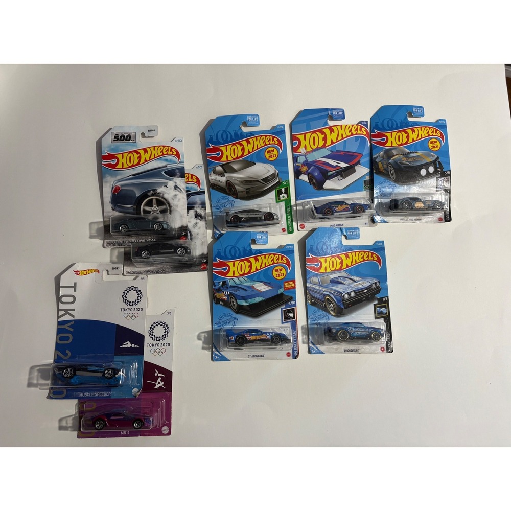 Hot Wheels Mixed Lot of 9 Bentley Cadillac 69 Chevelle Tokyo 2020 Mad Manga